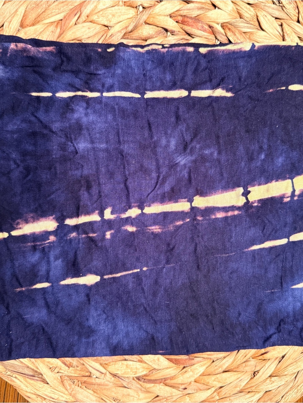 Lightweight Tie-Dye Bandeau with Cream Accents